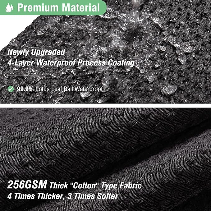 Dynamene Extra Wide Shower Curtain-108 Inch Wide Waffle Weave Weighted Thick Cloth Bathroom Shower Curtain, Neutral Heavy Duty Hotel Bath Curtain Set with 18 Plastic Hooks,108x72,Black