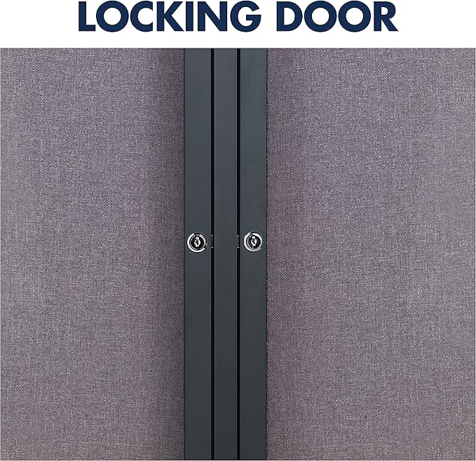 Quartet Bulletin Board, 4' x 3' Enclosed Fabric Notice Board, Lockable Swing Doors, Graphite Frame (2364L)