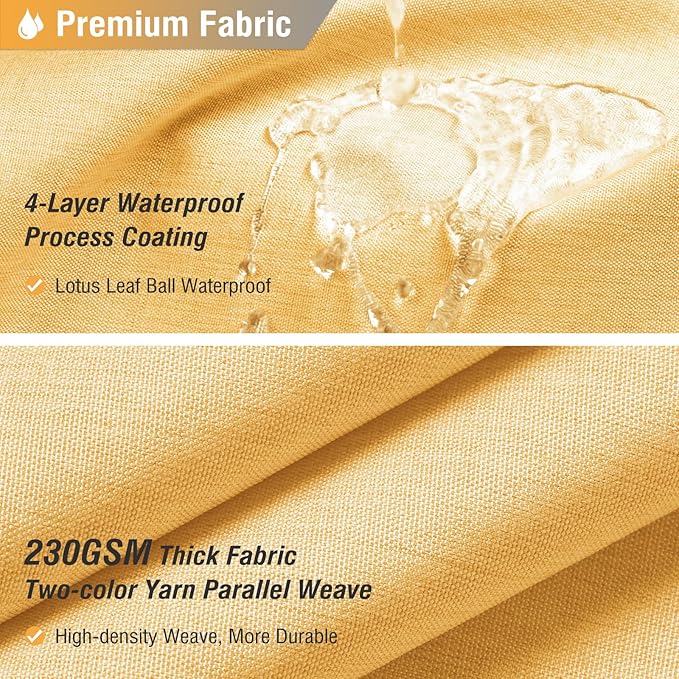 BTTN Extra Long Shower Curtain, 96 Inch Linen Textured Heavy Duty Fabric Shower Curtain Set with 12 Plastic Hooks, Large Luxury Decorative Polyester Cloth Shower Curtains for Bathroom, 72"x96", Gold