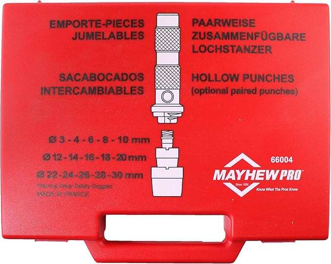 Mayhew Tools 66004 Hollow Punch, 16-Piece Set, Black