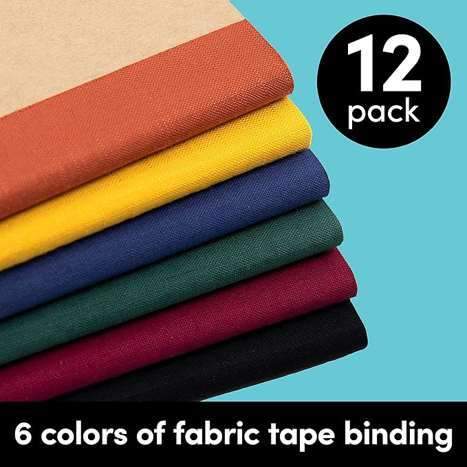 PAPERAGE 12-Pack Composition Notebook Journals, 120 Pages, Kraft Cover with Jewel Tone Spines, College Ruled Lined Paper, Small Size (8 in x 5.75 in) – for Home, Office or School Supplies