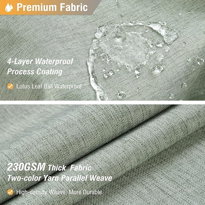BTTN Fabric Shower Curtain, Linen Textured Heavy Duty Polyester Cloth Shower Curtain Set with Plastic Hooks, Sage Green, 36x72