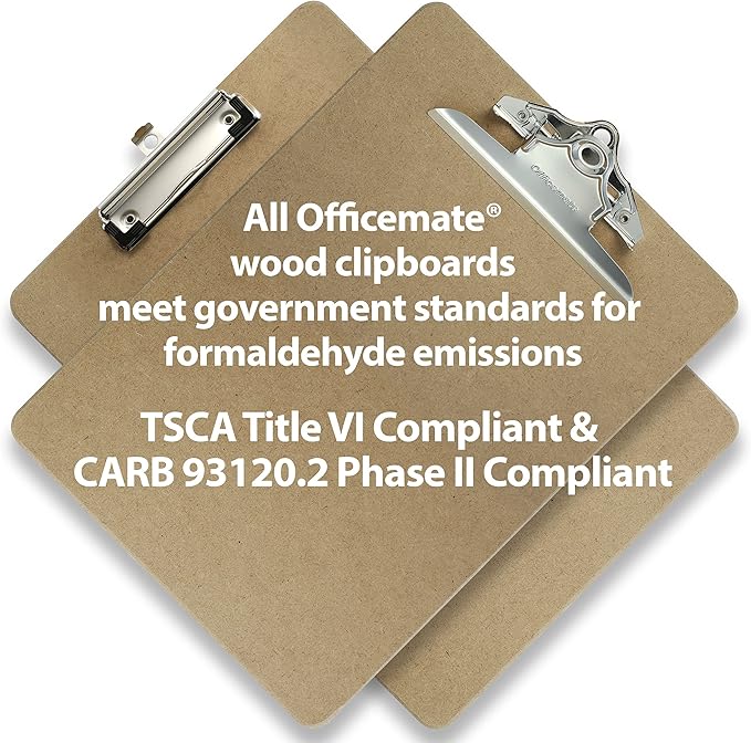 Officemate Recycled Wood Clipboards, Arch Lever Clip, 1 Pack Clipboard, Letter Size (9 x 15.5 Inches), Brown (83120)