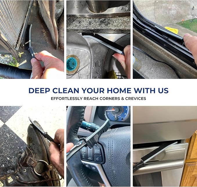 5PCS Crevice Gap Cleaning Brush & Dryer Lint Brush Vent Trap Cleaner - Refrigerator Condenser Coil Brush & Hard Bristle Cleaning Tool Kit for Household Use