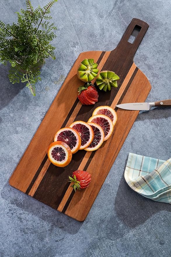 Kenmore San Ysidro 21.5" x 8" Acacia Wood Cutting and Serving Charcuterie Board W/Handle