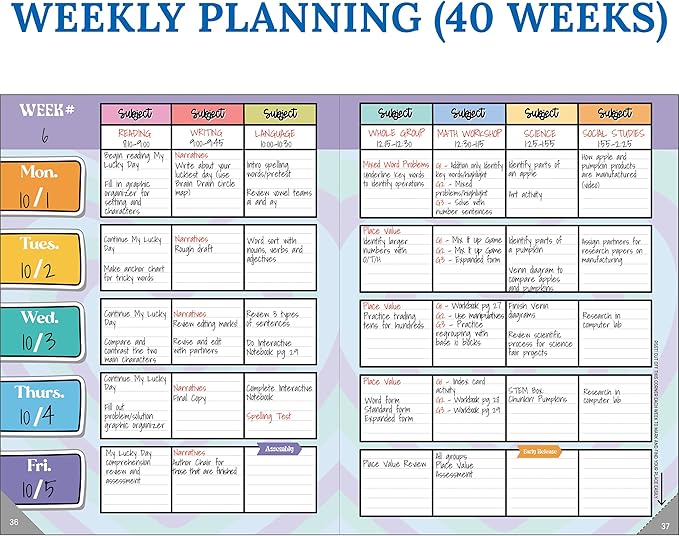 Carson Dellosa Retro Remix Teacher Planner 2025-2026, Undated 8" x 11" Lesson Plan Book With Retro Stickers, Class Schedule, Weekly Calendar, Homeschool & School Supplies, Groovy Classroom Must Haves