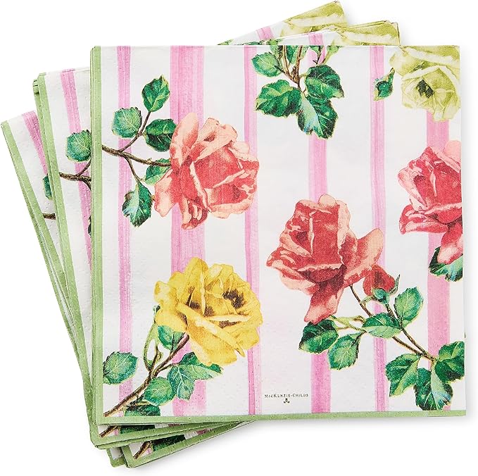 MACKENZIE-CHILDS Dinner Paper Napkins, Stylish Paper Dinner Napkins, Garden Gala