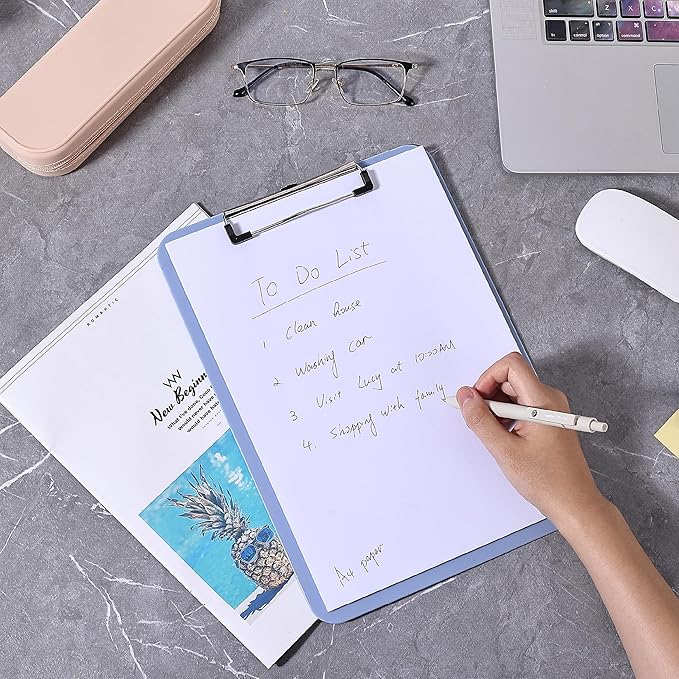 Mr. Pen- Plastic Clipboard, 12.5" x 9", 2 Pack, Gray-Blue Clipboard Plastic, Low-Profile Metal Clip with Retractable Hanging Hole