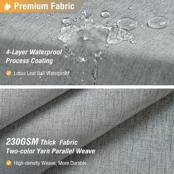 BTTN Extra Long Fabric Shower Curtain - 180x72 Inch Linen Textured Heavy Duty Tall Cloth Shower Curtain Set with 32 Plastic Hooks, Large Hotel Luxury Polyester Shower Curtains for Bathroom, Gray/Grey