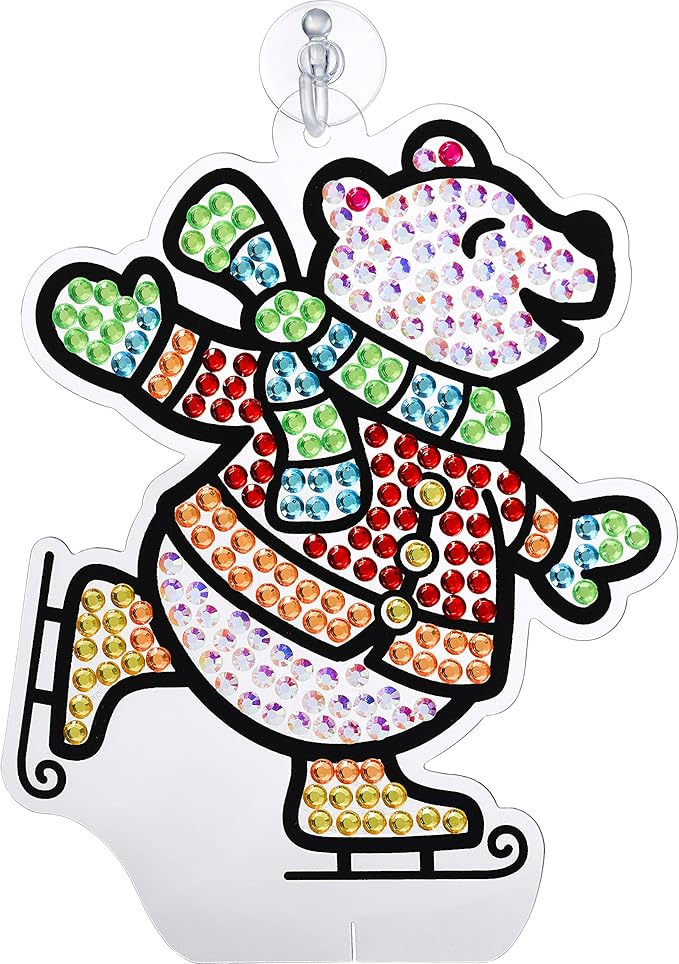 Creativity for Kids Holiday Big Gem Diamond Painting Kit | Create 12 Festive Stickers & 2 Suncatchers with 1000+ Colorful Gems | Fun for Parties, Gifts, Ornaments & Seasonal Décor (Ages 6+)