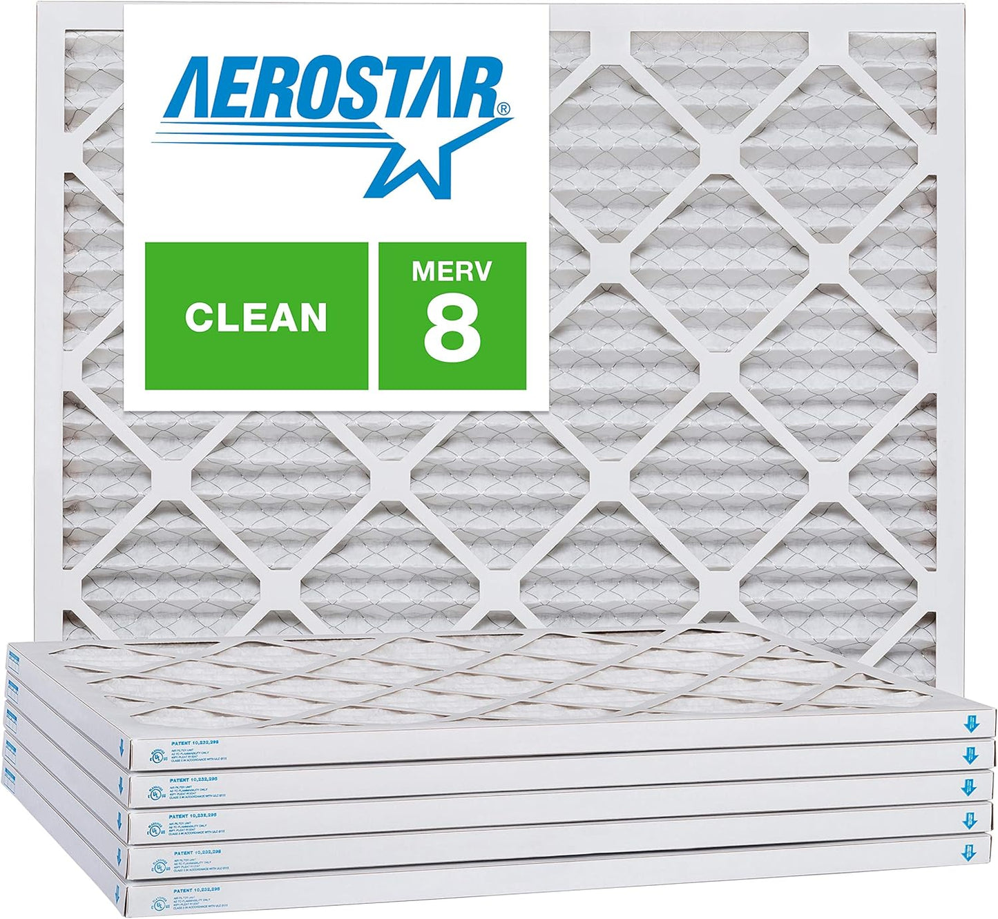 Aerostar 24x25x1 MERV 8, Pleated Air Filter, 24x25x1, Box of 6, Made in the USA