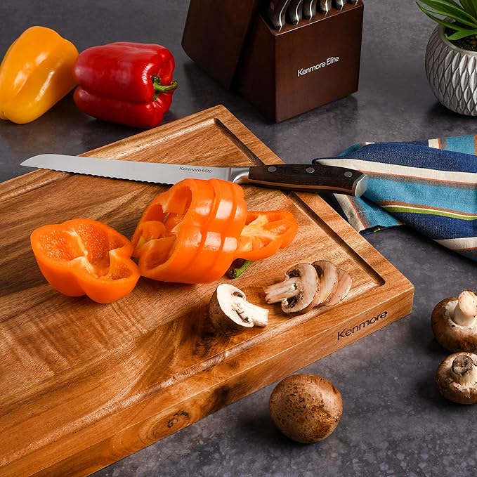 Kenmore Archer Wood Cutting Board, 18x12-inch, Acacia