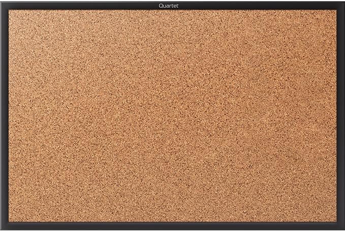 Quartet Cork Board, Bulletin Board, 6' x 4' Corkboard, Black Frame (2307B)