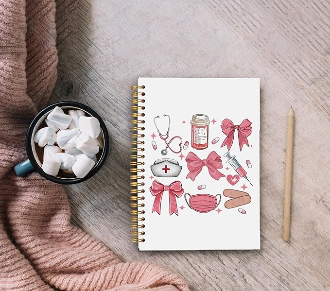 Nurse Nursing Notebook, Nurse Gifts for Women, Nursing Gifts for New Grad Nurses, Nurse Practitioner Gifts, Registered Nurse Gifts, Nurse Appreciation Gifts, Spiral Notebook 5.5x8.3 Inch