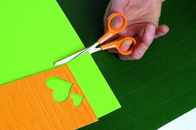Fiskars Hobby Scissors, Length: 13 cm, For Right- and Left-handed Users, Stainless Steel Blade/Plastic Handles, Orange, Classic, 1005154