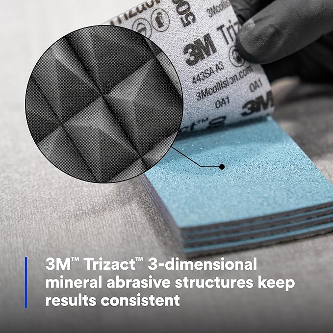 Trizact 3M Hookit Foam Sheets, 30289, 5000, 2-3/4 in x 5 1/2 in (70 mm x 140 mm), 15 sheets per carton (30289-4PK)