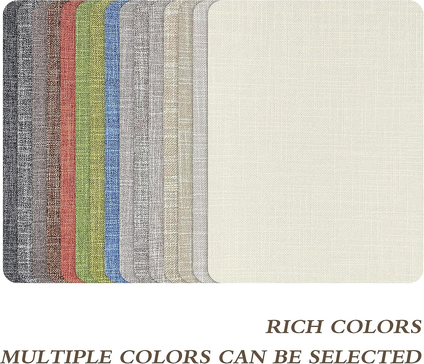 KING MOUNTAIN Fine Linen Fabric Patches, Self-Adhesive, 8x11 inch, 2 PCS, Multi Color, For Linen Sofa and Clothes Repair