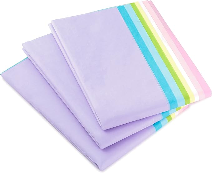 Hallmark Bulk Tissue Paper (Pastel Rainbow, 8 Colors) 120 Sheets for Easter, Spring Gift Wrap, Crafts, DIY Paper Flowers, Tassel Garland and More