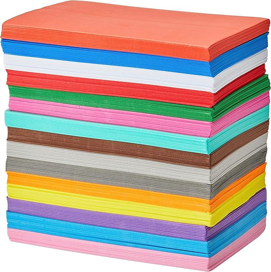ARTEZA EVA Foam Sheets, 5.5 x 8.5 Inches, 15 Colors, 150 Sheets, 1.35-mm Thick, Foam Sheets for DIY Gifts and Crafting