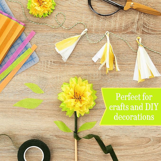 Hallmark Tissue Paper, 120 Sheets (Classic Rainbow, 8 Colors) for Birthdays, Mother's Day, Graduation, Gift Wrap, Crafts, DIY Paper Flowers, Tassel Garland and More